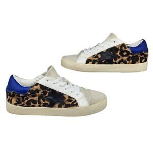 Madden Girl Shoes Womens 8.5 Cheetah Leopard Brown White Blue Star Low Tops
